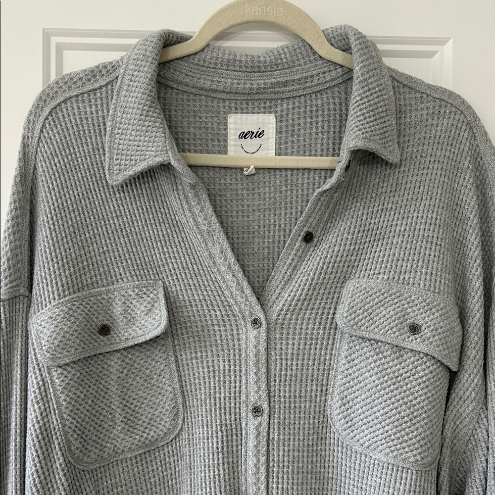 aerie Lumberjane Waffle Button-Up Shirt - Picture 2 of 5